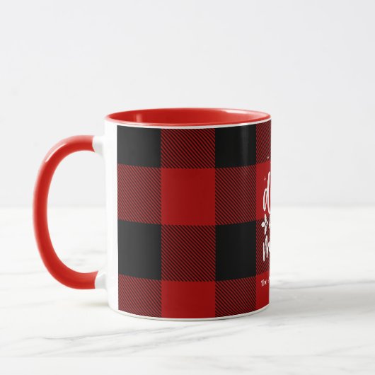 Red Buffalo Plaid “Eat, Drink & Be Merry" Mok (Links)