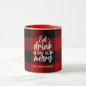 Red Buffalo Plaid “Eat, Drink & Be Merry" Mok (Midden)