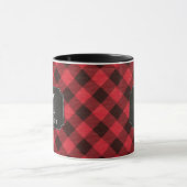 Red Buffalo Plaid Flanel Monogrammed Naam Mok (Midden)