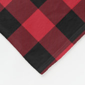 Red Buffalo Plaid Fotocollage Monogram Fleece Deken (Hoek)