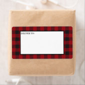 Red Buffalo Plaid Holiday Mailing Etiket (Insitu)
