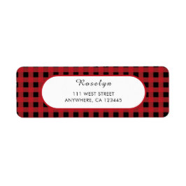Red Buffalo Plaid Holiday Retour Adreslabel Etiket