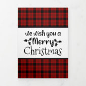 Red Buffalo Plaid | Kerstbrief Drieluik Wenskaart (Cover)