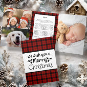 Red Buffalo Plaid | Kerstbrief Drieluik Wenskaart