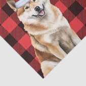 Red Buffalo Plaid Kerstmis Akita Dog Holiday Tissuepapier (Detail)
