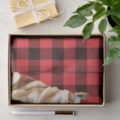 Red Buffalo Plaid Kerstmis Akita Dog Holiday Tissuepapier (Geschenk)