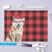 Red Buffalo Plaid Kerstmis Akita Dog Holiday Tissuepapier (Craft)