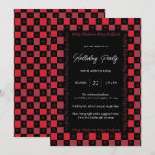 Red Buffalo Plaid Kerstmis Moderne feestdag Kaart (Voorkant / Achterkant)