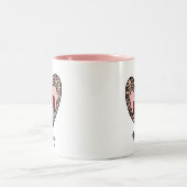 Red Buffalo Plaid Leopard Print Hart Valentijnse Tweekleurige Koffiemok (Center)