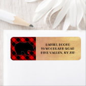 Red Buffalo Plaid Lumberjack Beer Etiket (Insitu)