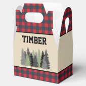 Red Buffalo Plaid Lumberjack Verjaardagsfeestje Bedankdoosjes (Geopend)