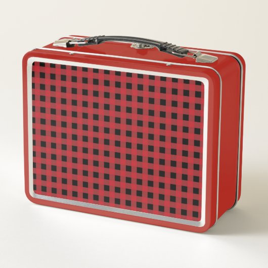 Red Buffalo Plaid Lunch Box voor Holiday Vibes (Achterkant)