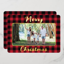 Red Buffalo Plaid Merry Christmas One Foto