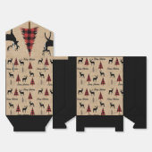 Red Buffalo Plaid & Merry Christmas Woodlands Bedankdoosjes (Ongevouwen)