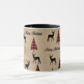 Red Buffalo Plaid & Merry Christmas Woodlands Mok (Midden)