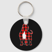 Red Buffalo Plaid Pajama American Bully Christmas  Sleutelhanger (Voorkant)