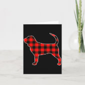 Red Buffalo Plaid Pajama Bloodhound Christmas Dog  Kaart (Voorkant)