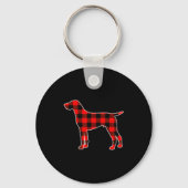 Red Buffalo Plaid Pajama Gsp Christmas Dog Lover M Sleutelhanger (Voorkant)