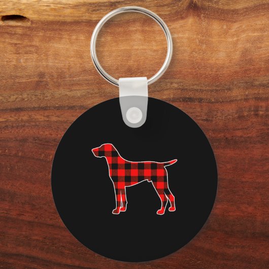 Red Buffalo Plaid Pajama Gsp Christmas Dog Lover M Sleutelhanger (Voorkant)