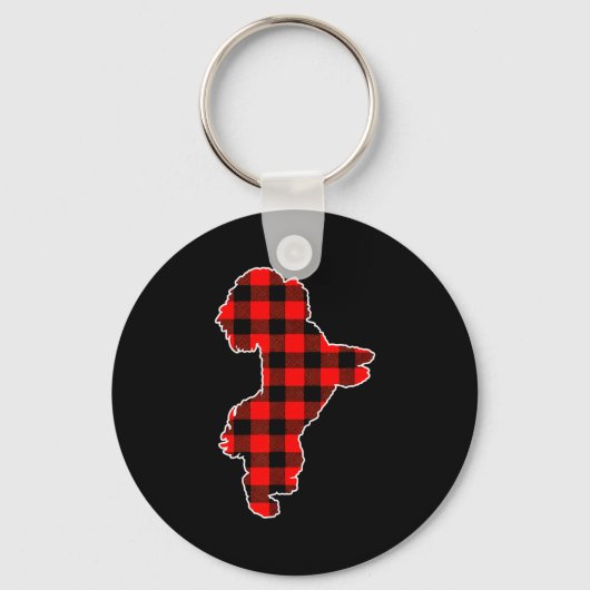 Red Buffalo Plaid Pajama Westie Christmas Dog Love Sleutelhanger (Voorkant)