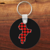Red Buffalo Plaid Pajama Westie Christmas Dog Love Sleutelhanger (Voorkant)