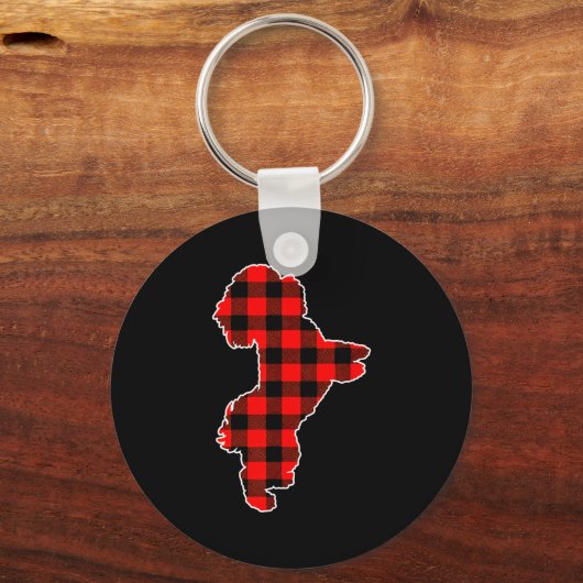 Red Buffalo Plaid Pajama Westie Christmas Dog Love Sleutelhanger (Voorkant)