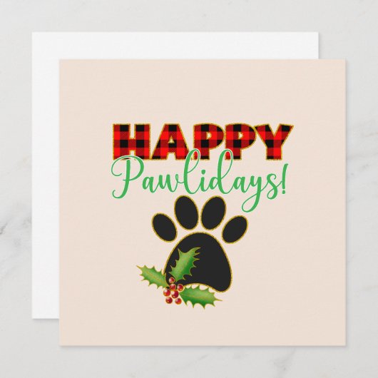 Red Buffalo Plaid Paw Print Kerst (Voorkant / Achterkant)