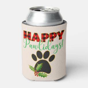 Red Buffalo Plaid Paw Print Kerst Blikjeskoeler