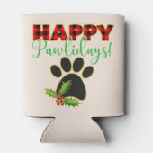 Red Buffalo Plaid Paw Print Kerst Blikjeskoeler (Achterkant)