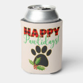 Red Buffalo Plaid Paw Print Kerst Blikjeskoeler (Blikje Achterkant)