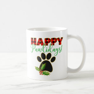 Red Buffalo Plaid Paw Print Kerst Koffiemok