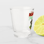 Red Buffalo Plaid Paw Print Kerst Shot Glas (Links)