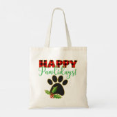 Red Buffalo Plaid Paw Print Kerst Tote Bag (Achterkant)