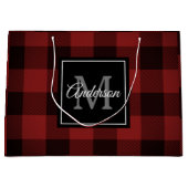 Red Buffalo Plaid | Persoonlijk Initiaal | Cadeau Groot Cadeauzakje (Voorkant)