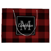 Red Buffalo Plaid | Persoonlijk Initiaal | Cadeau Groot Cadeauzakje (Achterkant)