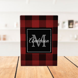 Red Buffalo Plaid   Persoonlijk Initiaal   Cadeauf Fotoblokken