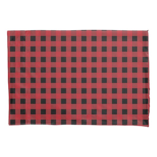 Red Buffalo Plaid Pillow Hoesje voor Vakantie Deco Kussensloop (Voorkant)