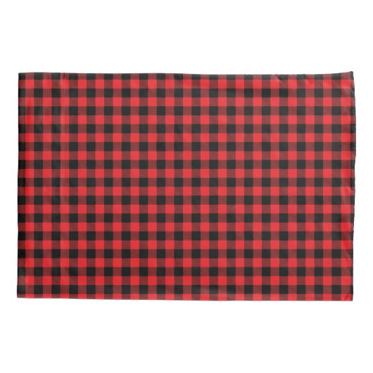 Red Buffalo Plaid Pillowcase Pair Kussensloop (Achterkant-Links)
