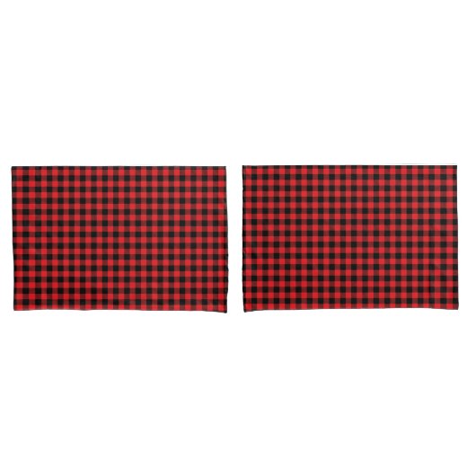 Red Buffalo Plaid Pillowcase Pair Kussensloop (Voorkant-Set)
