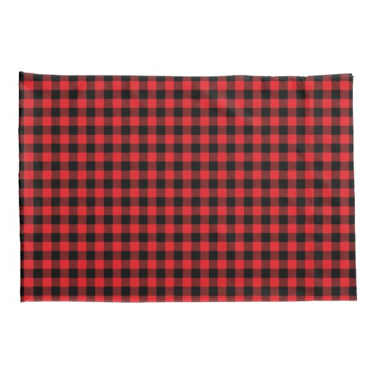 Red Buffalo Plaid Pillowcase Pair Kussensloop (Achterkant-Rechts)