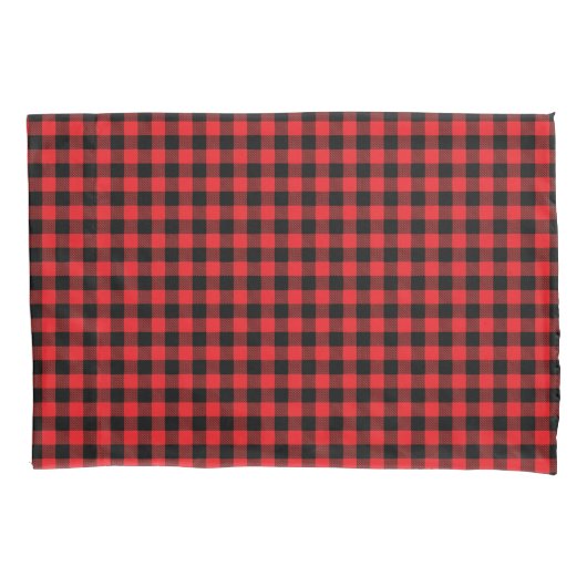 Red Buffalo Plaid Pillowcase Pair Kussensloop (Voorkant-Links)