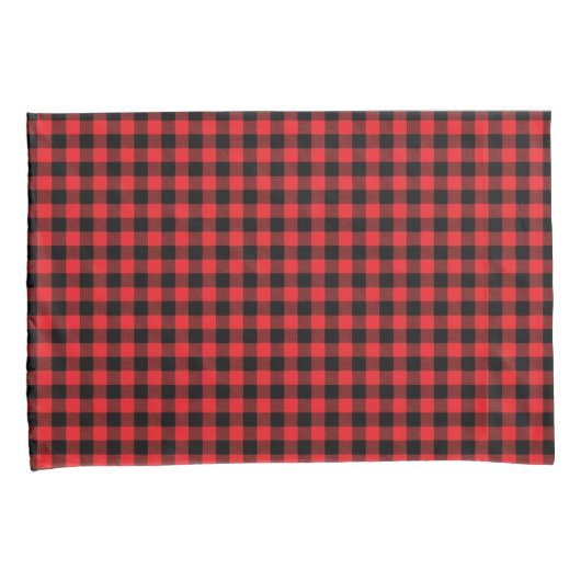 Red Buffalo Plaid Pillowcase Pair Kussensloop (Voorkant-Rechts)