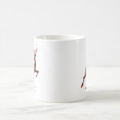 Red Buffalo Plaid Reindeer Kerstmonogram Koffiemok (Center)