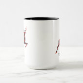 Red Buffalo Plaid Reindeer Kerstmonogram Mok (Midden)