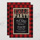 Red Buffalo Plaid Rustiek Kerstfeest Kaart (Voorkant / Achterkant)