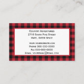 Red Buffalo Plaid Rustiek Land met Zwart Accent Visitekaartje (Achterkant)