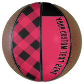 Red Buffalo Plaid Rustieke Country Style Basketbal (Verticaal)
