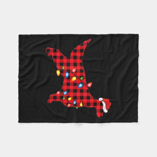 Red Buffalo Plaid Santa Irish Setter Dog Christmas Fleece Deken (Voorkant (Horizontaal))