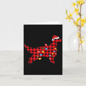Red Buffalo Plaid Santa Irish Setter Dog Christmas Kaart (Gele Bloem)