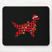 Red Buffalo Plaid Santa Irish Setter Dog Christmas Muismat (Voorkant)